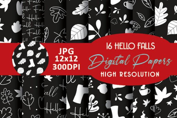 Black and White Fall Digital Papers: A Versatile Resource for Creative Projects