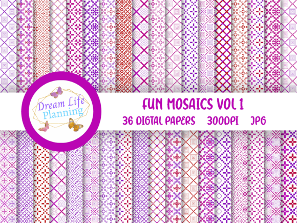 Fun Mosaics Vol 1 Digital Papers: A Creative Resource for Craft Enthusiasts