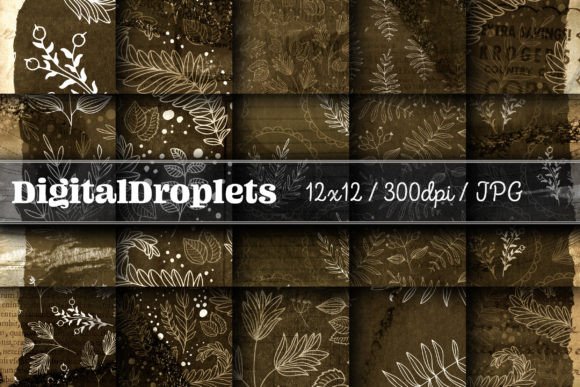 Gold Streaked Botanicals Vol. 2 12x12