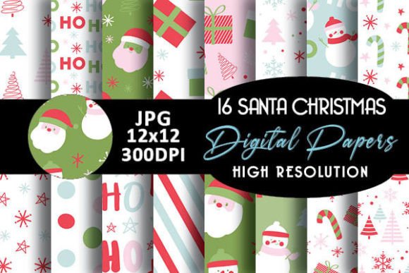 Green and Pink Christmas Digital Papers: A Versatile Choice for Creative Projects
