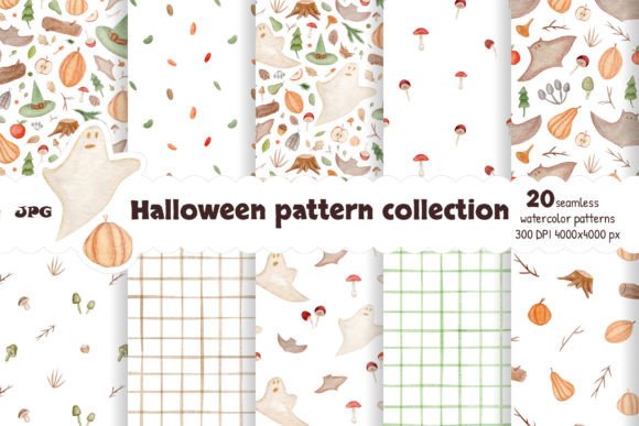 Halloween Watercolor Pattern Collection: A Versatile Resource for Creative Professionals
