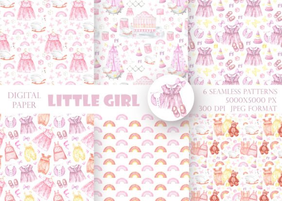 Little Baby Girl Digital Paper: A Creative Resource for Nursery and Kids Projects