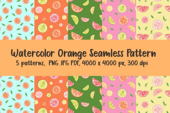 Orange Fruit Seamless Pattern - Printing and Watercolor Orange Seamless Pattern, Hand Painted
