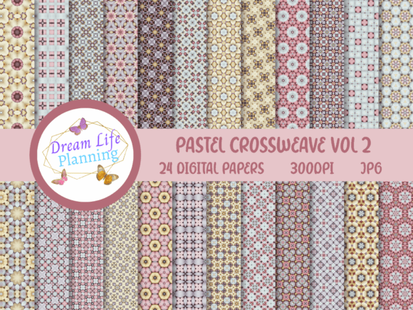 Pastel Crossweave Digital Papers Vol 2