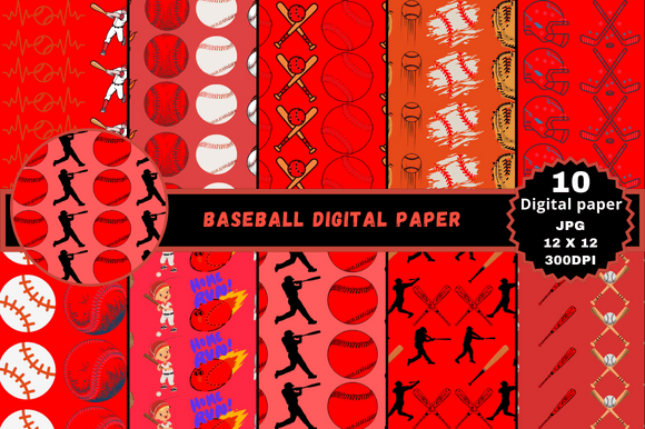 Red Baseball Digital Paper: A Versatile Resource for Creative Projects