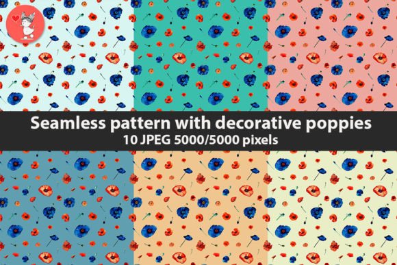 Seamless Pattern with Decorative Poppies: A Creative Resource for Designers and Makers