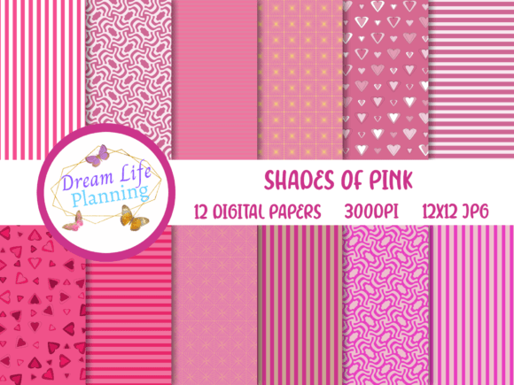 Shades of Pink Digital Papers