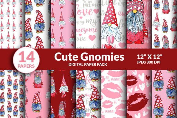 Valentine Gnomies Digital Papers: A Creative Resource for DIY Enthusiasts
