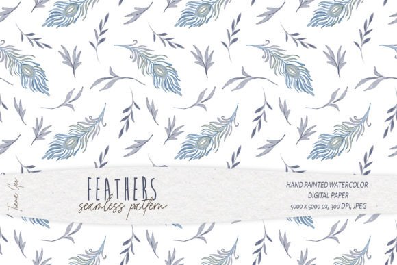 Watercolor Feather Seamless Pattern: A Versatile Design for Creative Projects