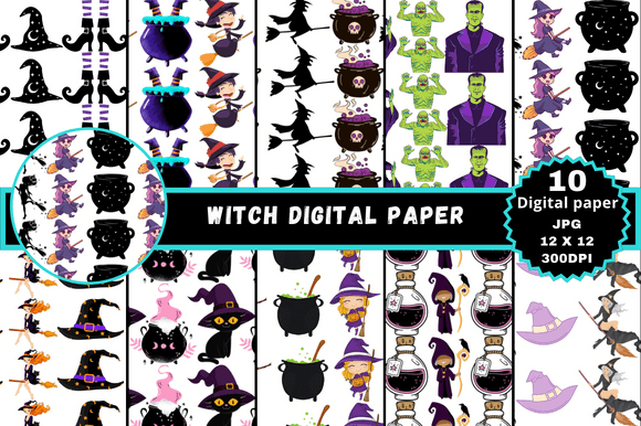 Witch Digital Paper: Enchanting Patterns for Creative Projects