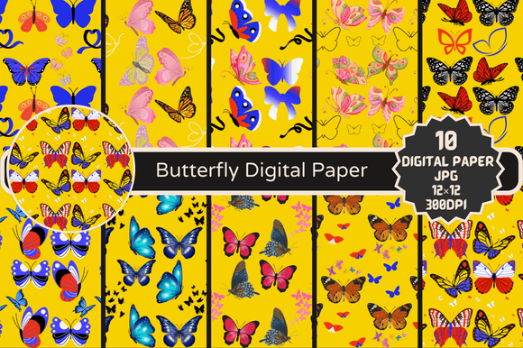 Yellow Butterfly Halloween Paper Pack